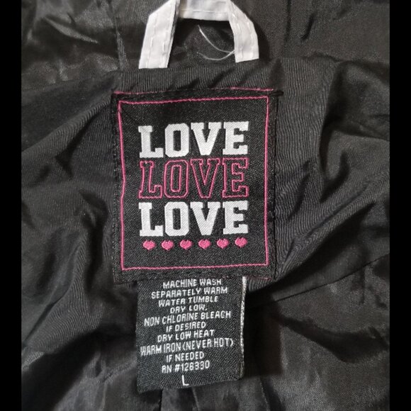 LOVE Windbreaker Lightweight Jacket Hood Pockets LOVE Spellout 1/2 Zip - Picture 7 of 9